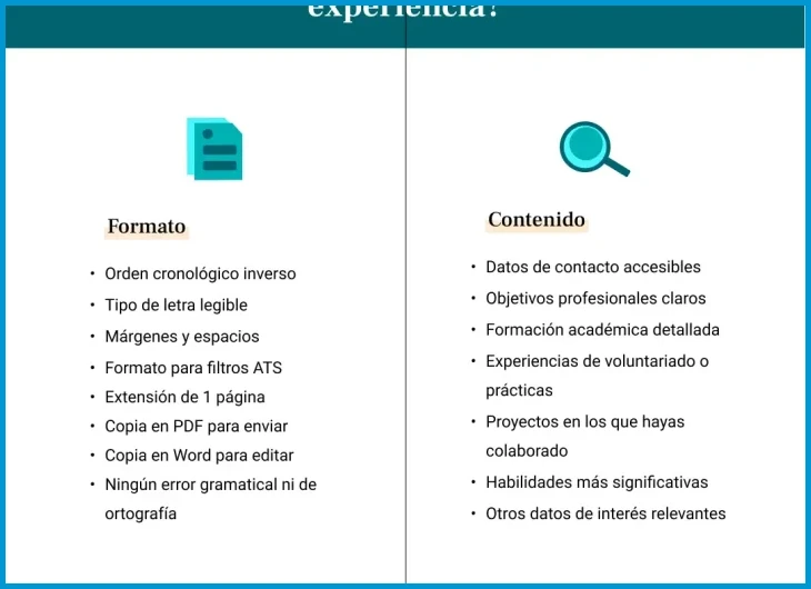 Datos de contacto e información personal actualizada